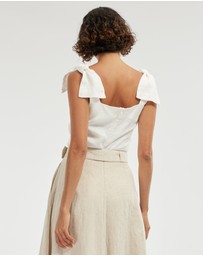 Amelius - Mavie Bow Linen Top