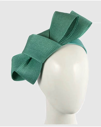 Max Alexander - Teal Bow Racing Fascinator