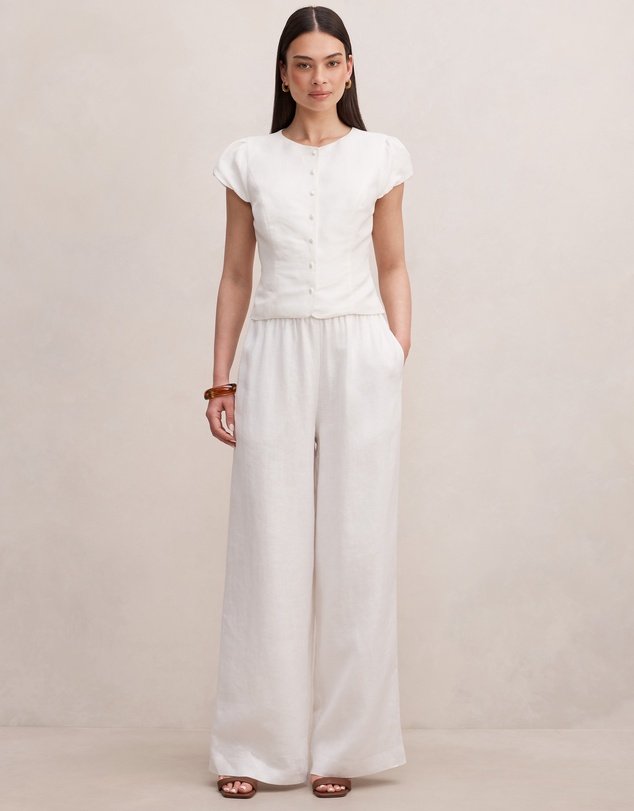 Forever New - Ella Button Up Linen Top