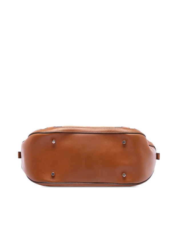 Pre-Loved by Azura Reborn - Pre-Loved Small Leather Trimmed House Check Canvas Bridle Orchard Satchel