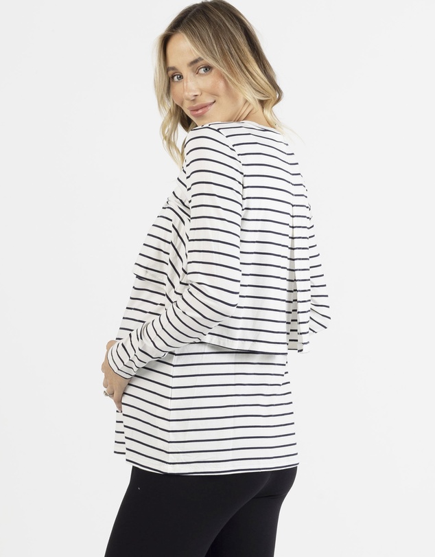 Angel Maternity - Leonie Maternity/ Nursing Stripe Top