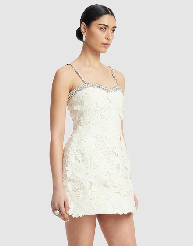 LEO LIN - Sophia Embellished Lace Mini Dress