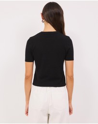 Calli - Melton Fitted Knit Tee