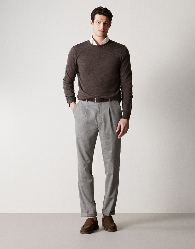 Trenery - Merino Crew in Chocolate