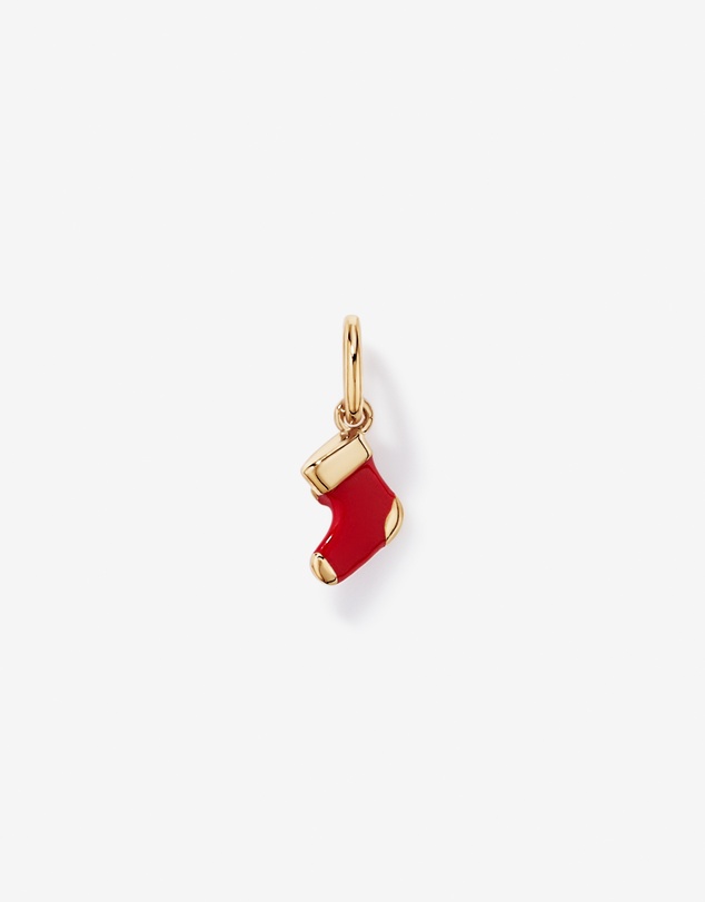 Michael Hill - Christmas Stocking Pendant with Created Emerald in 18kt Yellow Gold Vermeil