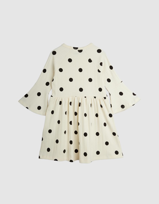 Mini Rodini - Dots Aop Dog Trumpet Sleeve Dress