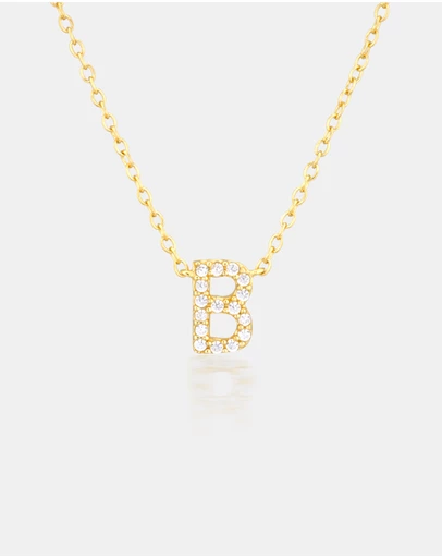 The Silver Collective - A-Z Letter Necklace - B