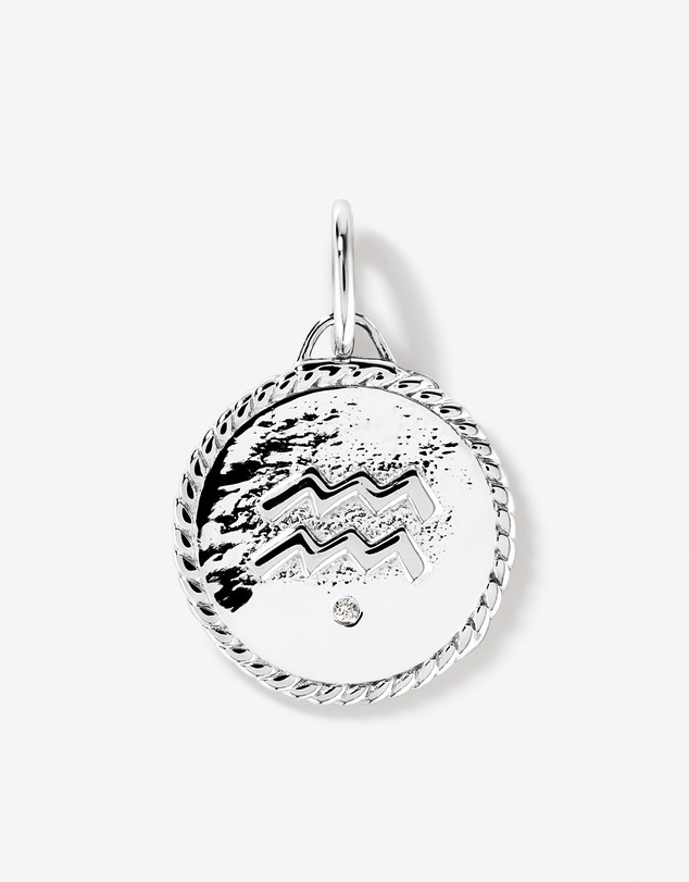 Michael Hill - Diamond Accent Aquarius Zodiac Pendant in Sterling Silver