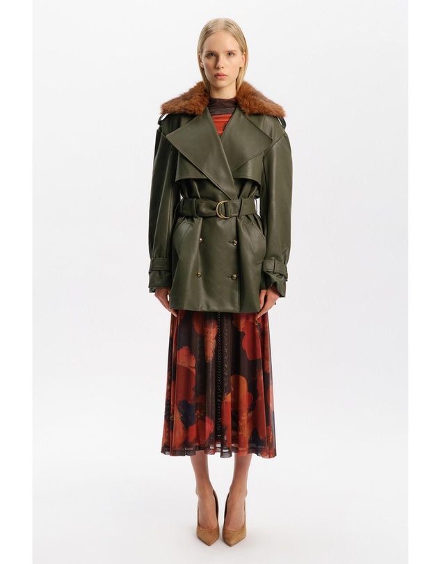 Bardot - Vegan Leather & Faux Fur Coat