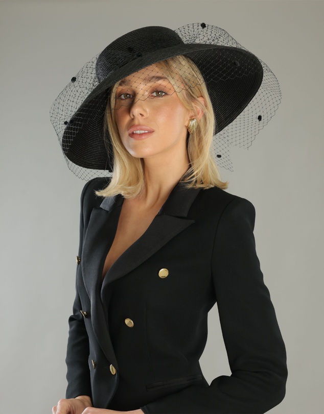 Morgan & Taylor - Giselle Racewear Droop Hat in Black