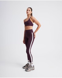 Upstate - Air Sculpt Strappy Layered Crop - Merlot