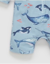 Purebaby - Printed Long Sleeve Sunsuit Swim -Kids-Babies
