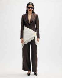 Minima Esenciales - Fior Blazer With Detachable Lace Scarf