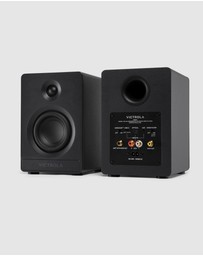 Victrola - Victrola Automatic Turntable + Victrola Tempo Bookshelf Speakers Bundle - Black