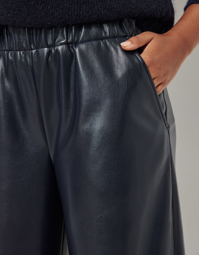 Commonry - Faux Leather Pull On Pant