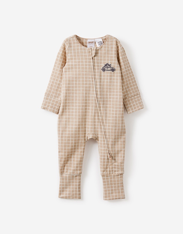 Cotton On Kids - Growie Long Sleeve Zip Romper