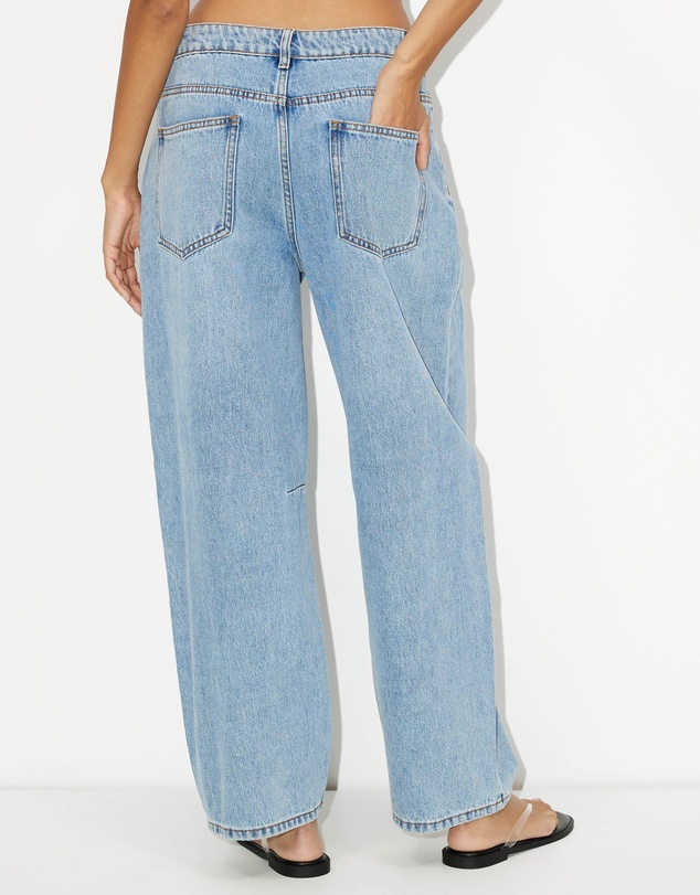 Dazie - Over You Mid Rise Adjustable Waistband Barrel Leg Jeans