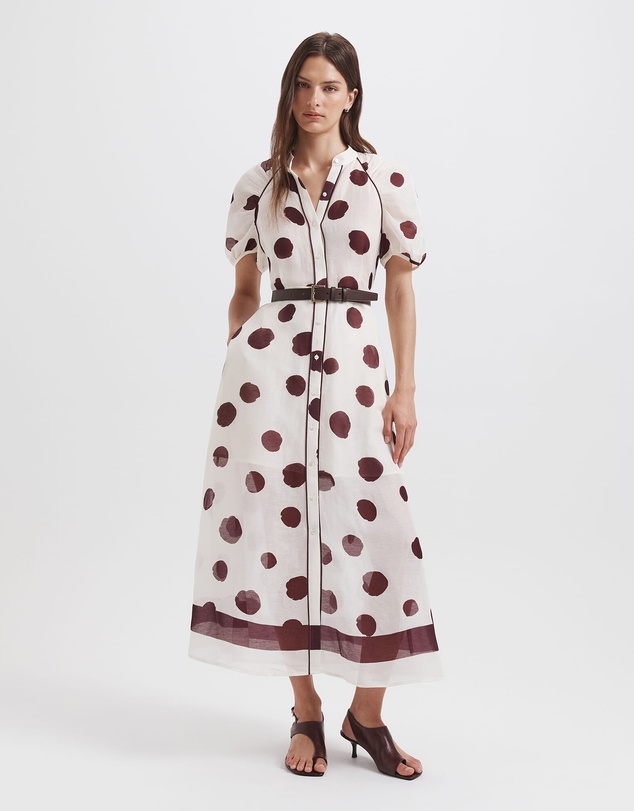 SABA - Dolcetto Silk Linen Midi Dress