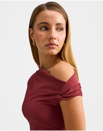 Forever New - Paris Draped Mesh Midi Dress