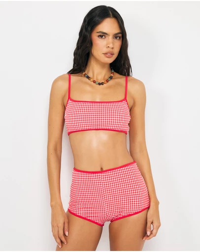 AERE - Sienna Gingham Bikini Top