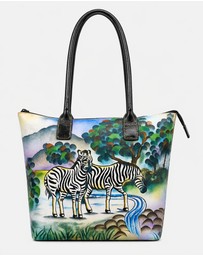 Cobb & Co - Zebra Hand Painted Leather Tote