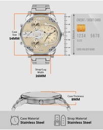 Diesel - Mr. Daddy Slim Silver Tone Chronograph Watch