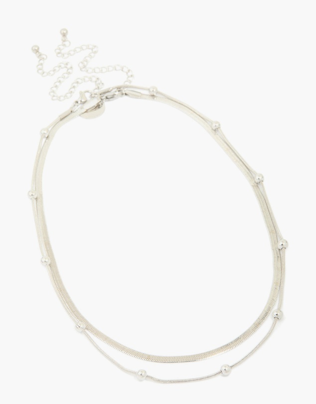 Lovisa - Waterproof Stainless Steel Snake Chain & Ball Charm Layered Necklace