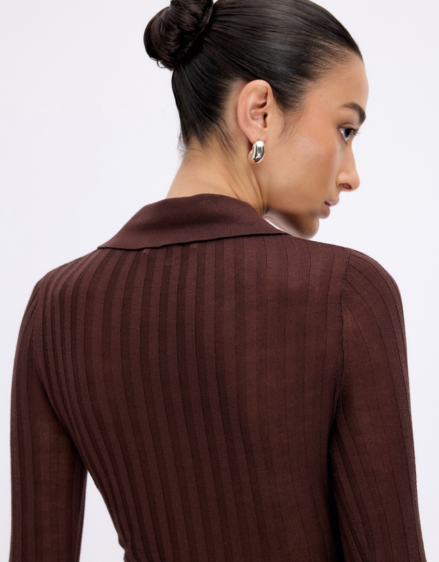 Minima Esenciales - Marigold Rib Knit Polo