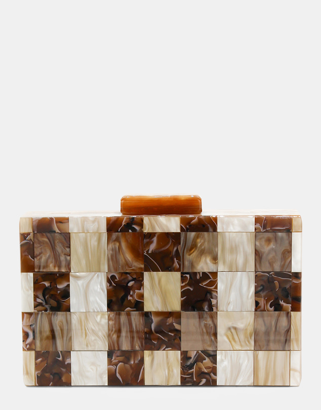 Morgan & Taylor - Harper Acrylic Clutch in Brown