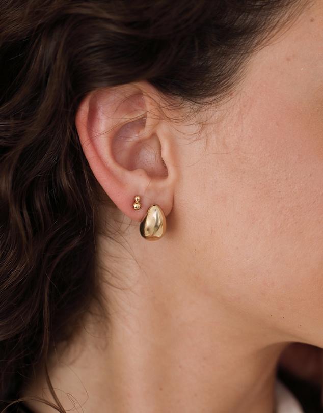 Elli Jewelry - Polished Teardrop Stud Earrings in Gold-Plated 925 Silver