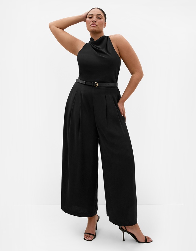 City Chic - Clara Halter Wide Leg Jumpsuit