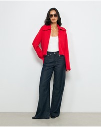 AERE - Lali Organic Cotton Zip Knit Cardigan