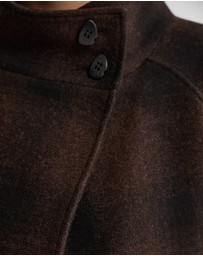 Oxford - Edi Check Funnel Collar Wool Coat