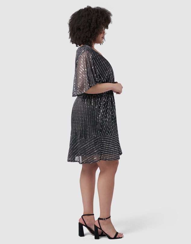 Pink Dusk by Curve Project - Glow Frill Hem Mini Dress
