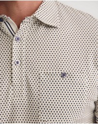 Oxford - Milo Printed Jersey Polo With Pocket
