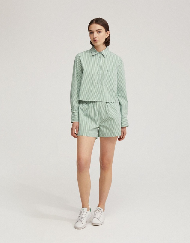 Oxford - Carrie Crop Striped Shirt