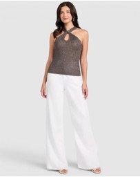 GUESS - Sleeveless Halter Keyhole Ella Tank Top