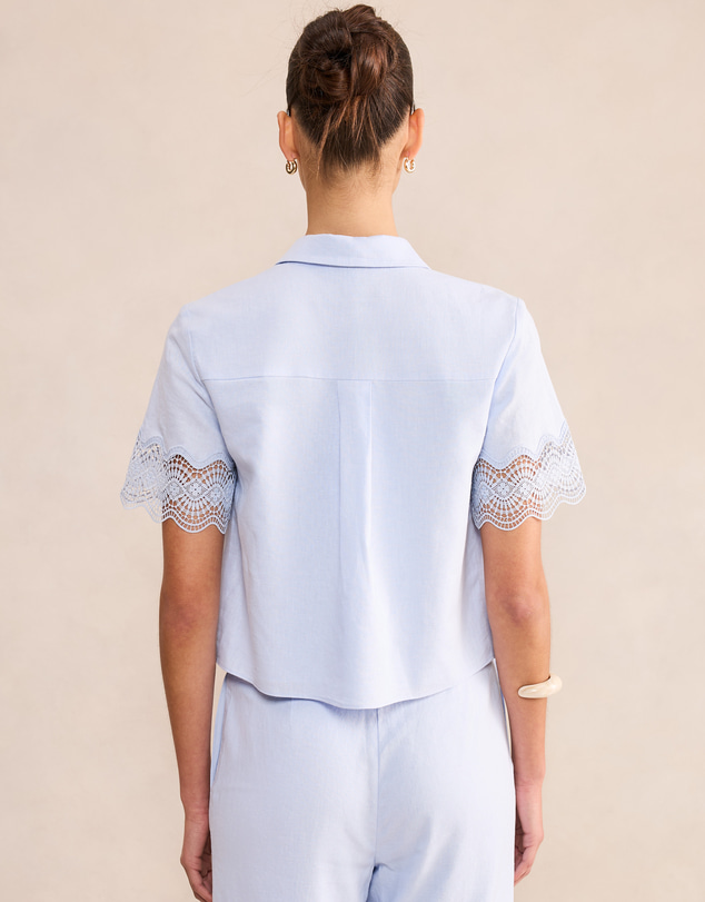 Forever New - Freya Lace Trim Linen Shirt