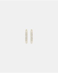 Swarovski - Matrix Hoop Earrings, Round Cut, White, Gold-Tone Plated