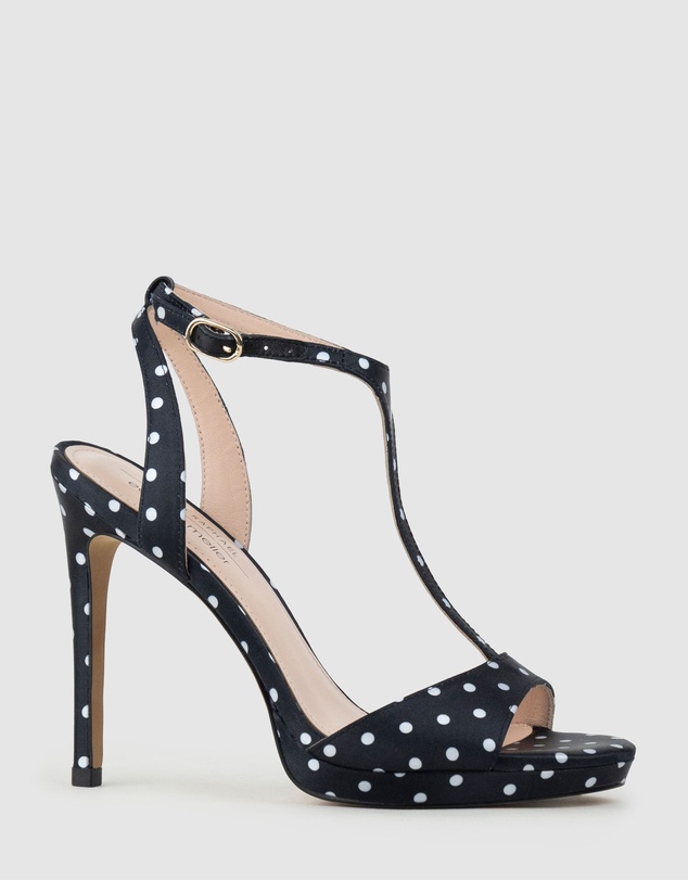 Edward Meller - WEN110 Polkadot T-Bar Platform Sandal