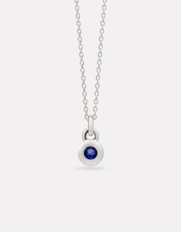 Najo - September Silver & Sapphire Birthstone Necklace