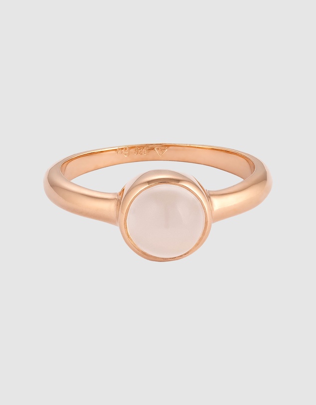Elli Jewelry - Ring Moonstone Circle 925 Sterling Silver Rosegold
