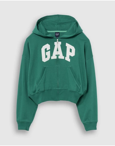 GAP - French Terry Oversized Gap Logo Zip Hoodie