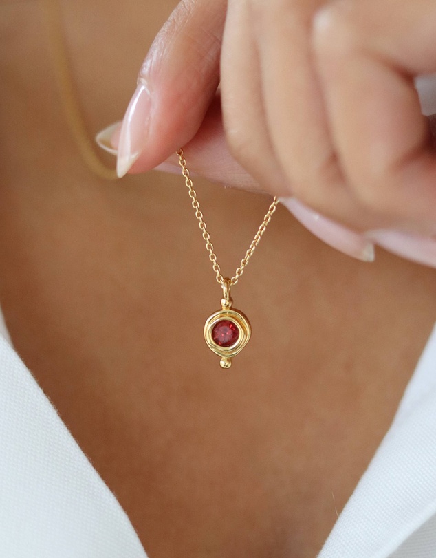 Ottoman Hands - January Birthstone Pendant Necklace