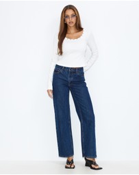 Dazie - Undone Eyelet Long Sleeve T-Shirt