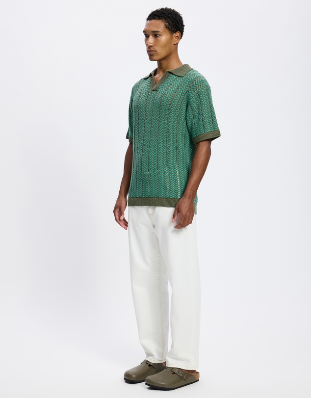 Scotch & Soda - Open Structured Knitted V-Neck Polo