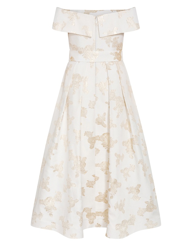 City Chic - Plus size High Status Jacquard Gown - light gold