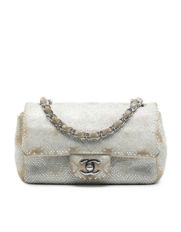 Pre-Loved by Azura Reborn - Pre-Loved Mini Rectangular Iridescent Calfskin Strass Embellished Single Flap