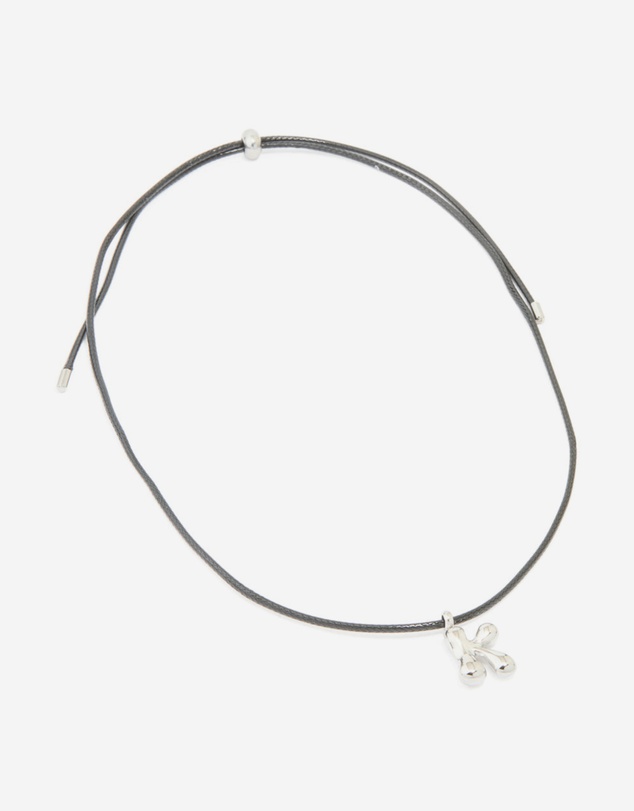 Lovisa - Waterproof Stainless Steel Large Bubble Letter K Cord Necklace
