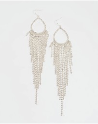 Lovisa - Silver Diamante Fringe Drop Earrings